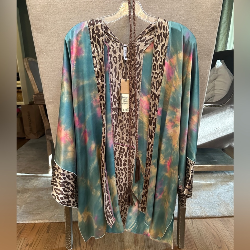 Hand-dyed silk kimono-one size